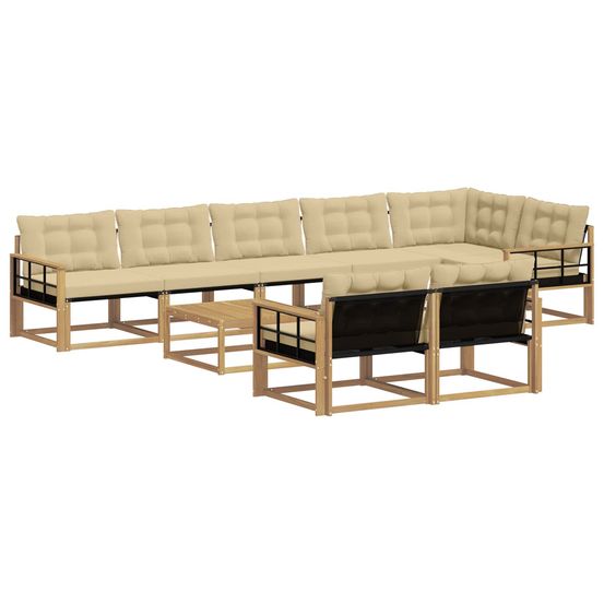 Ensemble de canapés d'extérieur 9 pc blanc et beige
