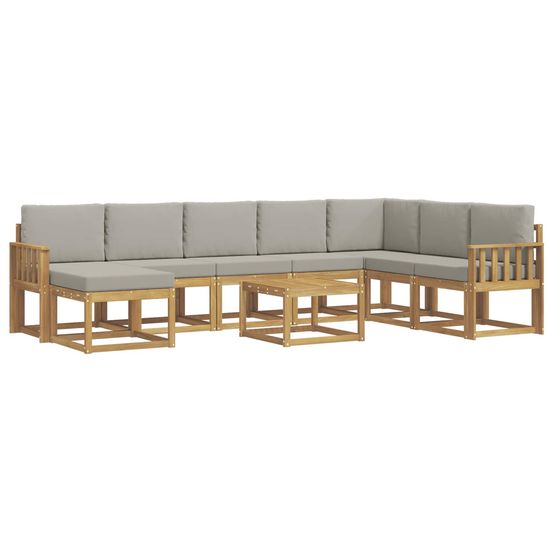 Ensemble de canapés d'extérieur 9 pc blanc et gris clair
