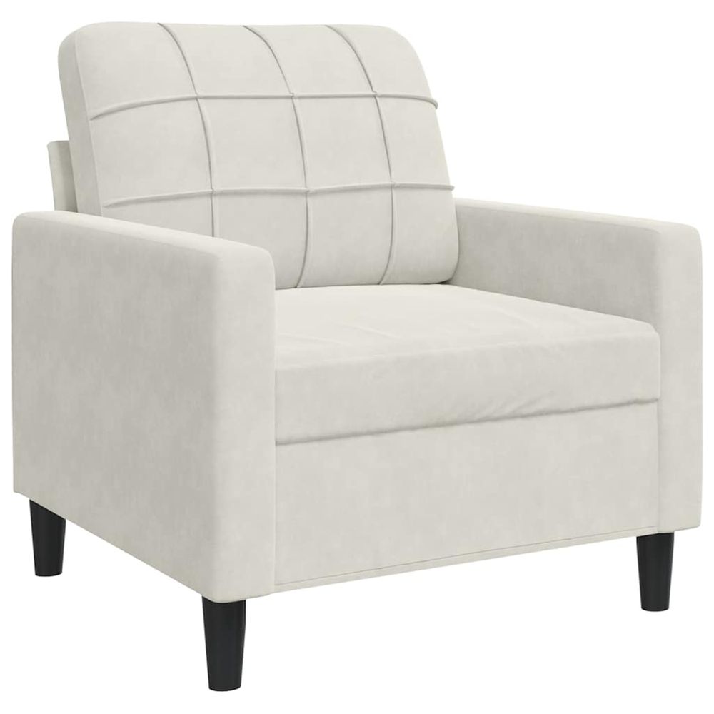 Fauteuil crème 60 cm velours
