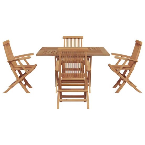 Ensemble de salle à manger pour jardin marron teck massif