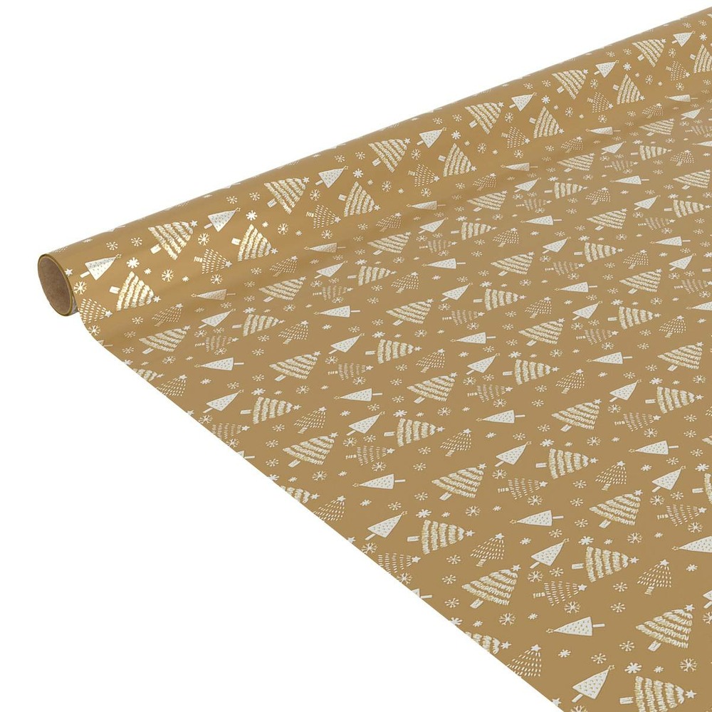 Papier cadeau métallisé imprimé 200x70cm assorti