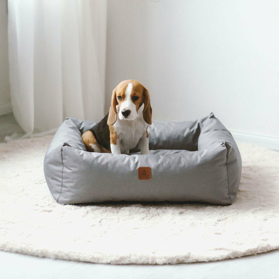 Animood - lit pour chien maurice taille : l, couleur : gris, matière : kodura