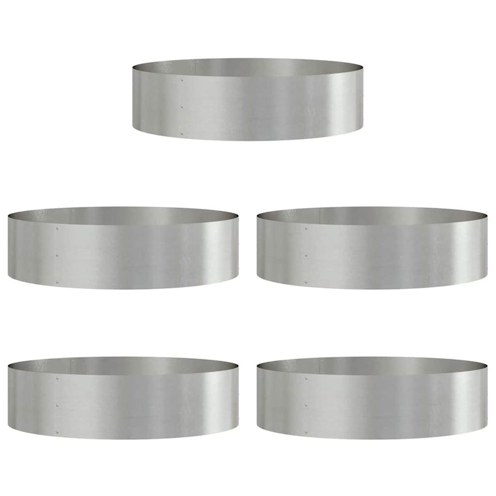 Anneau de jardinière 5 pc argenté 80 x 80 x 20 cm