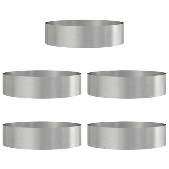 Anneau de jardinière 5 pc argenté 80 x 80 x 20 cm