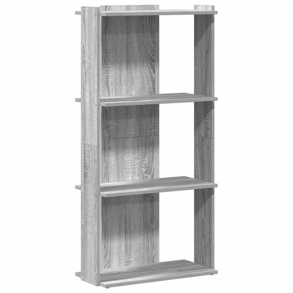 Bibliothèque à 3 niveaux sonoma gris 60x30x120 cm