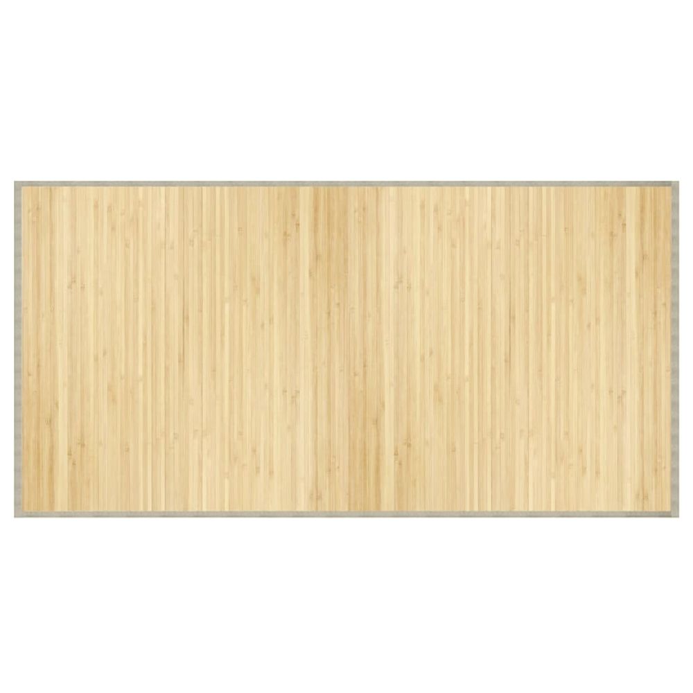 Tapis rectangulaire naturel clair 100x200 cm bambou