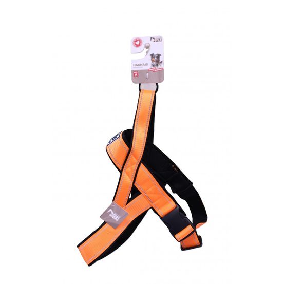 Mon ami luki - harnais réfléchissant chien- forme y - orange - chien - aille m - 3.8x59cmx60-70 cm