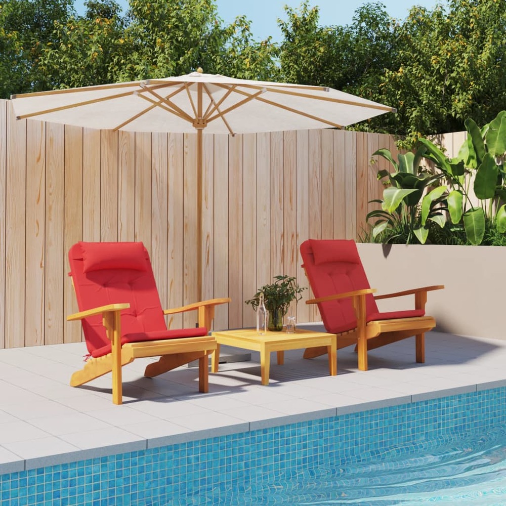 Coussins de chaise adirondack lot de 2 rouge tissu oxford