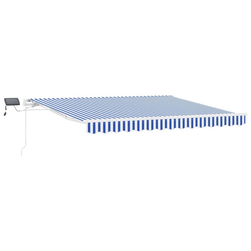 Auvent rétractable bleu et blanc 350 x 250 cm