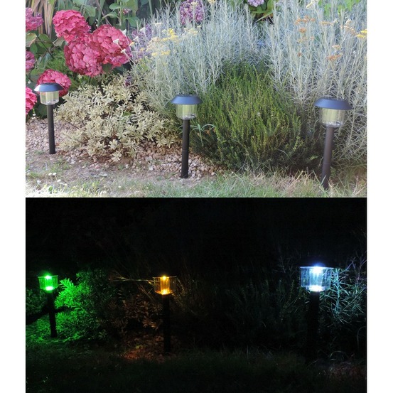 Balise solaire couleur changeante, boite de 3