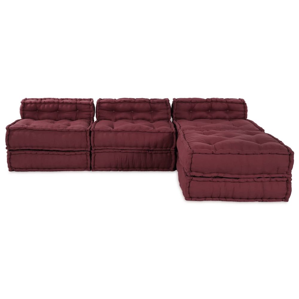Unité de canapé modulaire tissu marron 210 x 140 x 56 cm