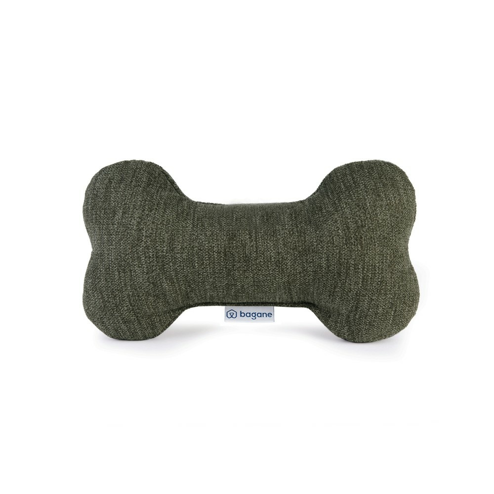 Rivoli - jouet os pour chien en tissu upcyclé kaki, 20x12x6cm