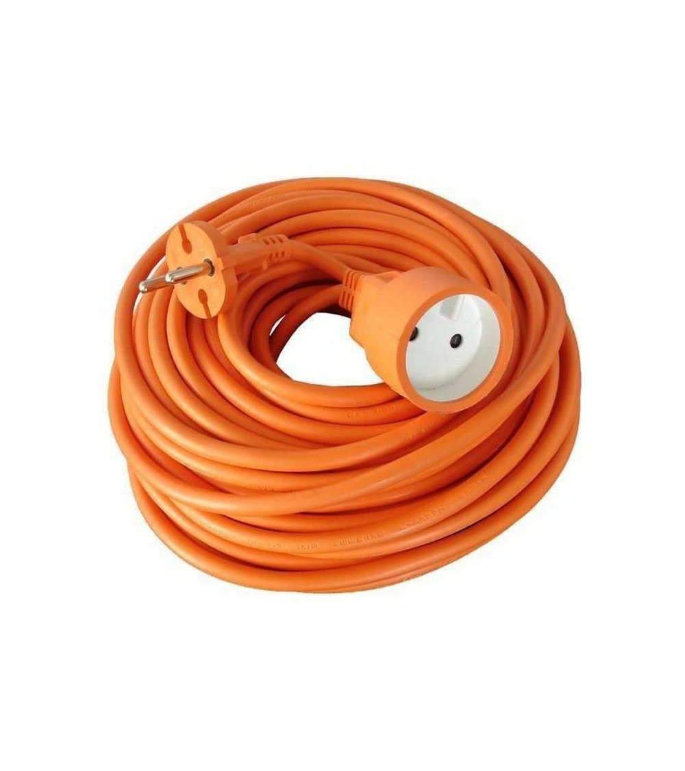 Rallonge électrique de jardin câble ho5vvf 2 x 1.5 mm2 orange 25m