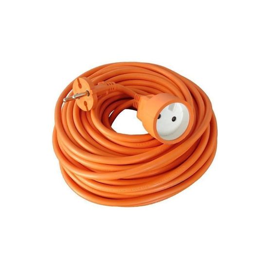 Rallonge électrique de jardin câble ho5vvf 2 x 1.5 mm2 orange 25m