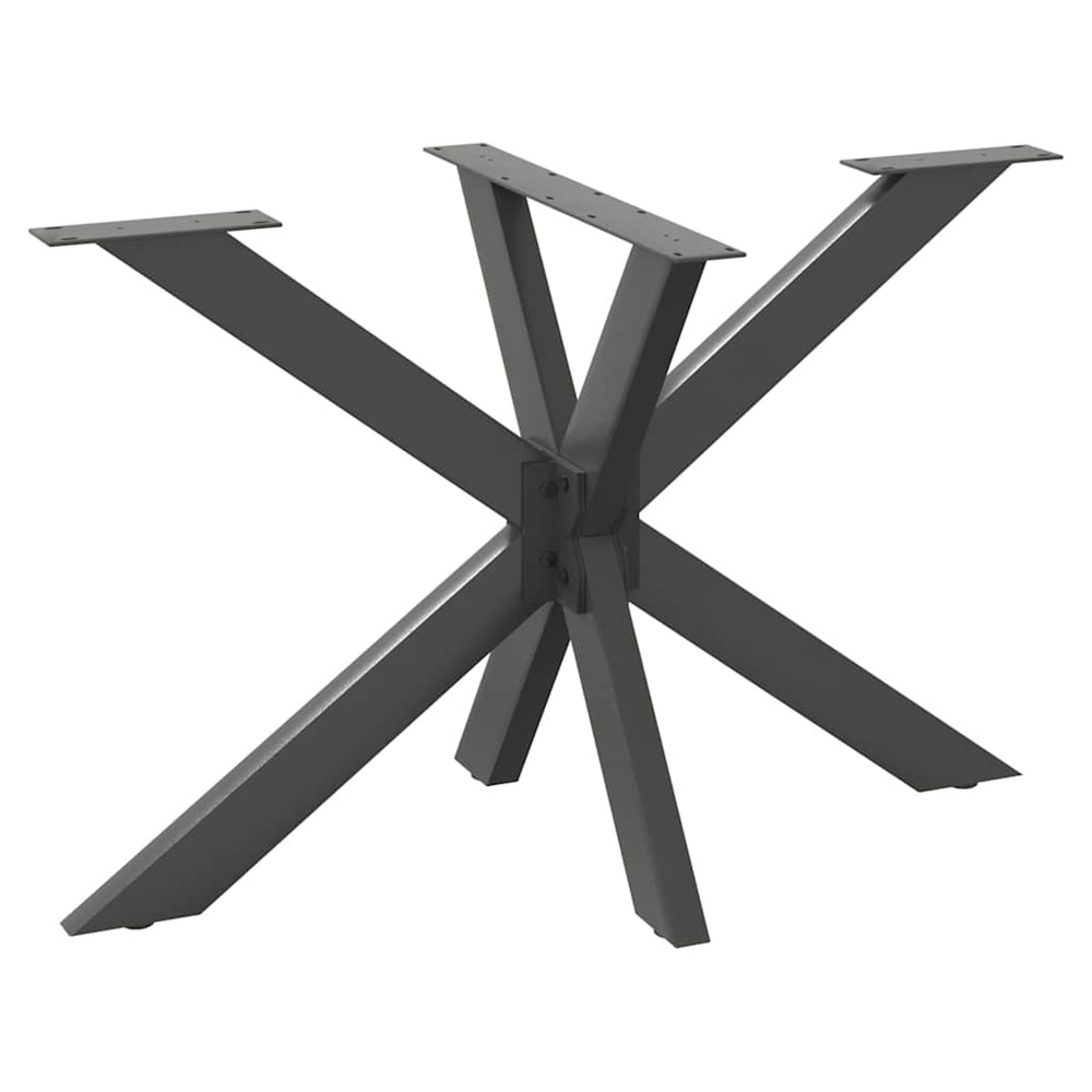 Pied de table à manger en forme d'araignée, anthracite, 120 x 68 x (72-73) cm, acier