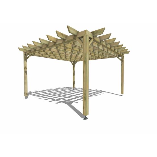 Pergola bois • 4m x 4m • indépendante • style retro • livraison comprise