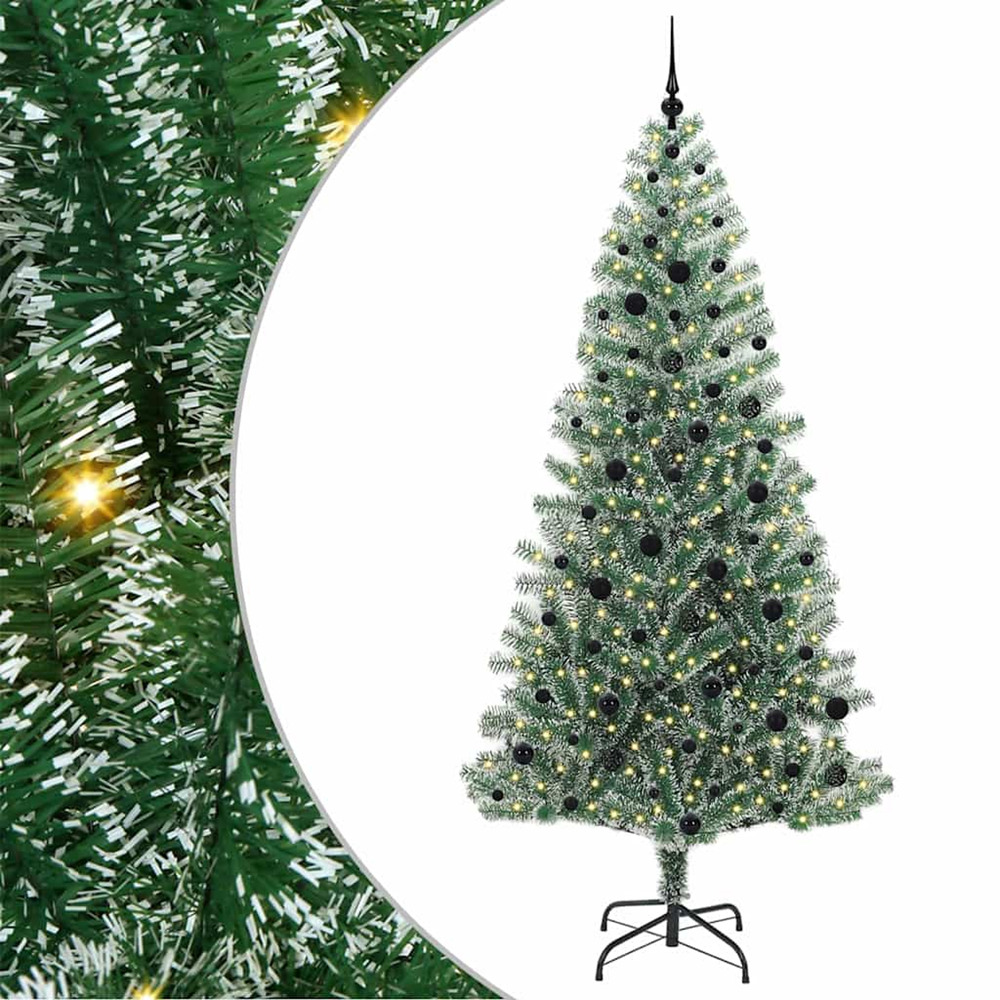 Arbre de noël artificiel floconné de neige avec lumière led