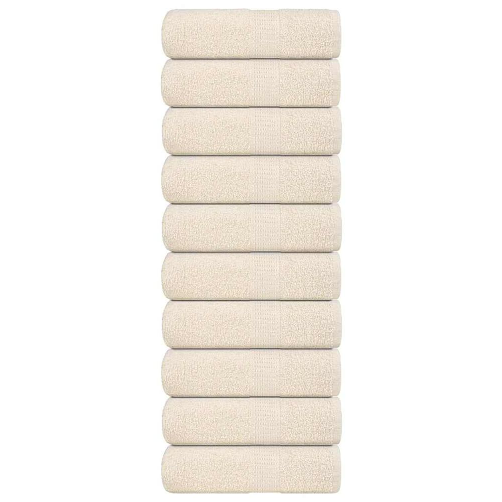 Serviettes de toilette frogn 10 pièces crème 30x30 cm 360 g/m²