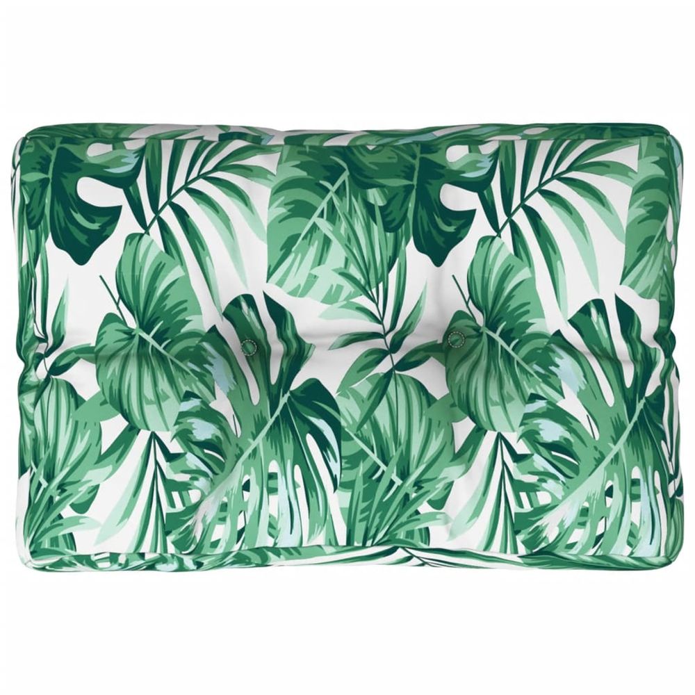 Coussin de palette motif de feuilles 50x40x12 cm tissu
