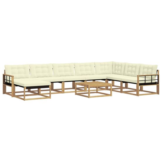 Ensemble de canapés d'extérieur 9 pc blanc et crème