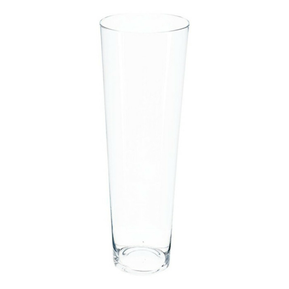 Vase en verre conique 50cm transparent