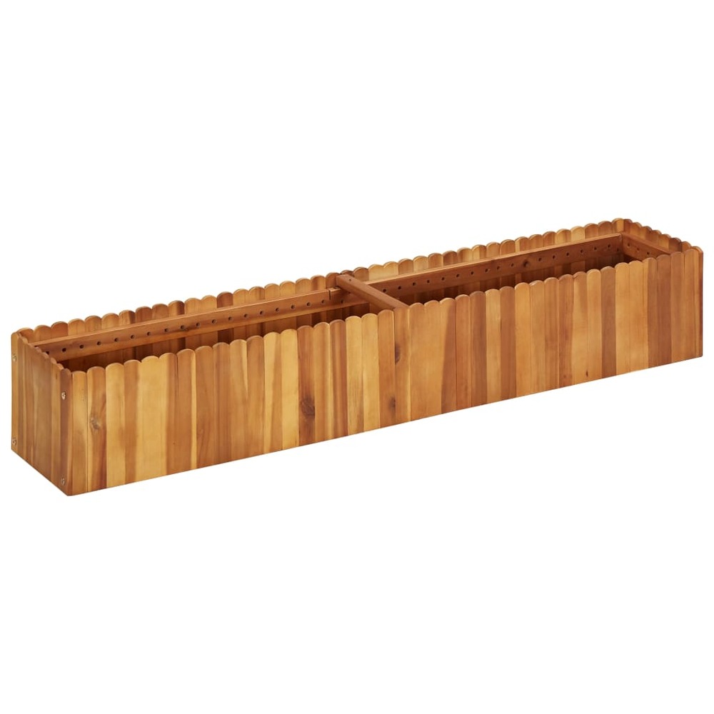 Jardinière lit surélevé plantes fleurs jardin 150 x 30 x 25 cm bois massif d'acacia