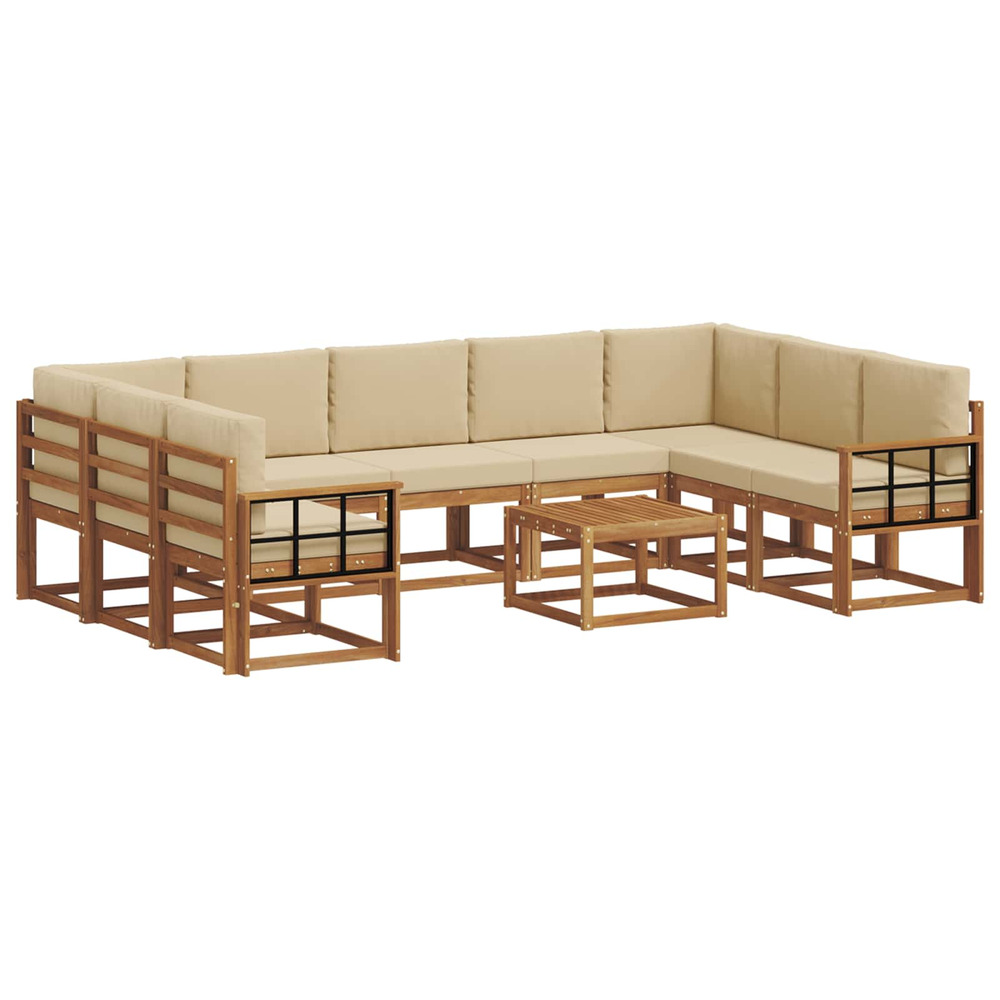 Ensemble de canapés d'extérieur 10 pcs naturel et beige