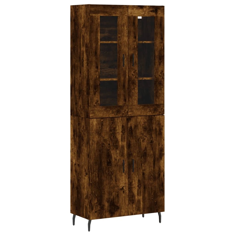 Buffet bahut commode armoire meuble de rangement organisateur cuisine salle de séjour salon haut 69,5 x 34 x 180 cm bois d'in