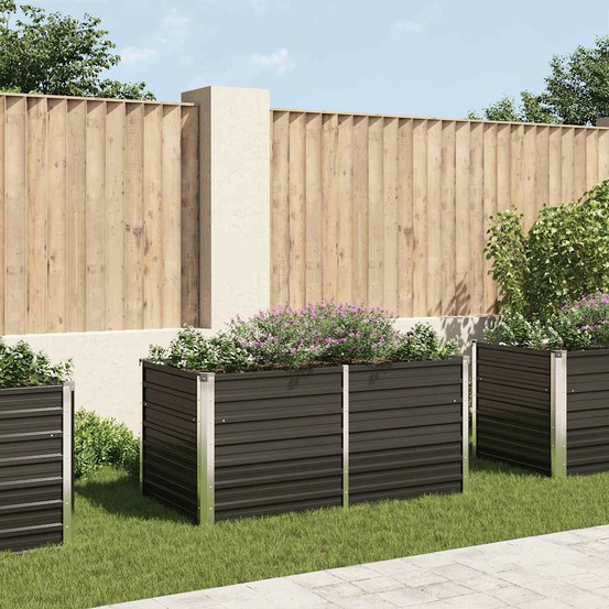Jardinière surélevée anthracite 160x80x77 cm acier galvanisé
