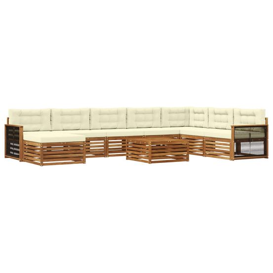 Ensemble de canapés d'extérieur 9 pc naturel et crème