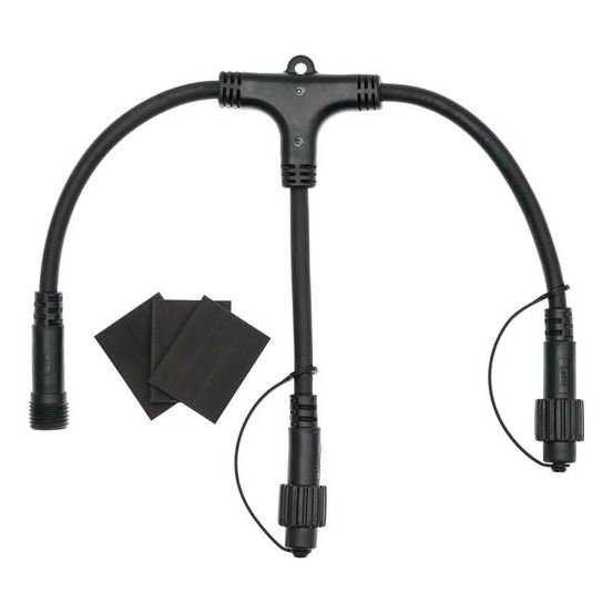 Connecteur noir 2 sorties pour guirlande guinguette ip44 230v lotti