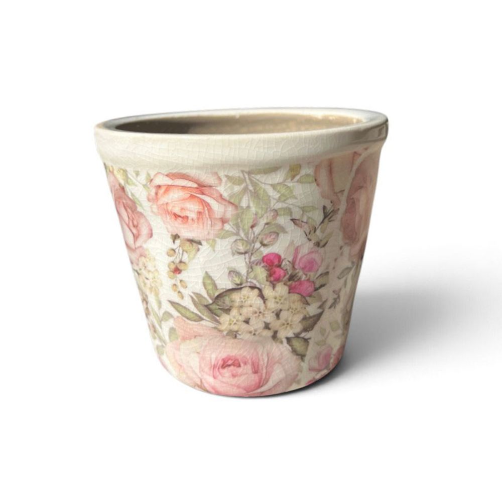 Pot de fleurs céramique jardin anglais 12x11cm