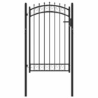 Portail de clôture avec pointes acier 100x150 cm noir