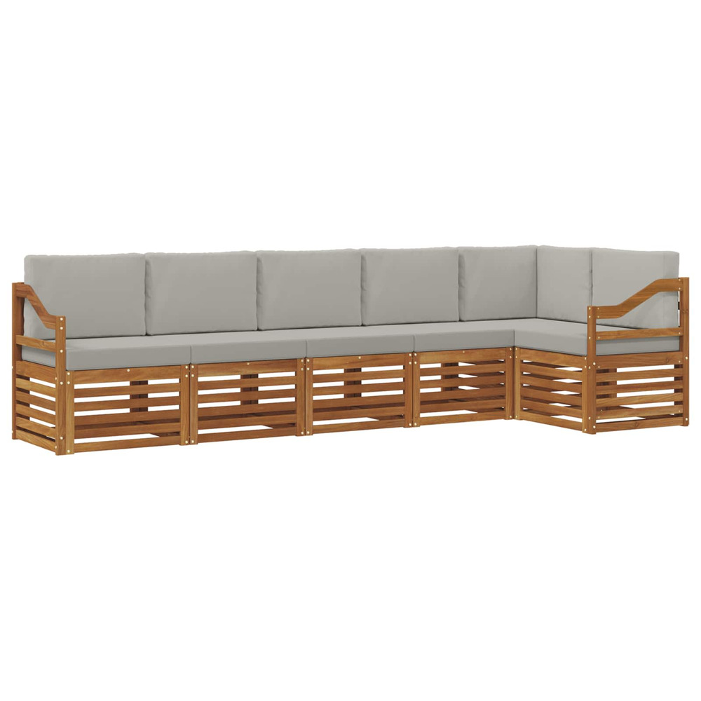 Ensembles de canapés avec coussin 6 pcs gris naturel et clair