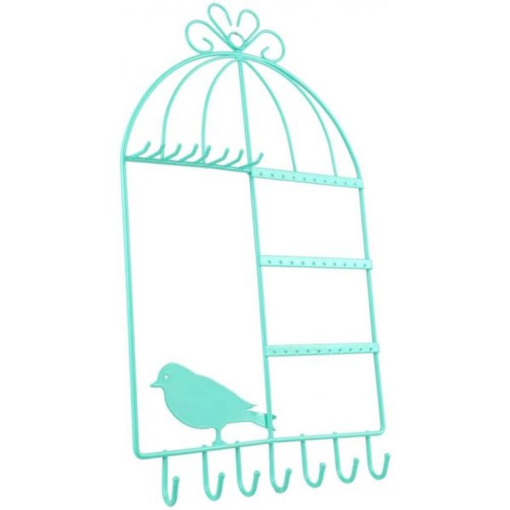 Porte bijoux cage à oiseaux home sweet home vert