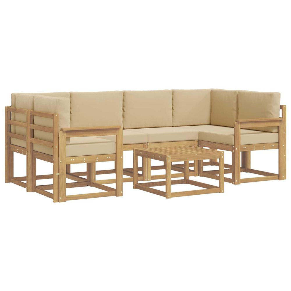 Ensemble de canapés d'extérieur 7 pc blanc et beige