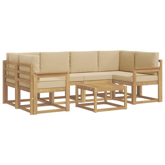 Ensemble de canapés d'extérieur 7 pc blanc et beige