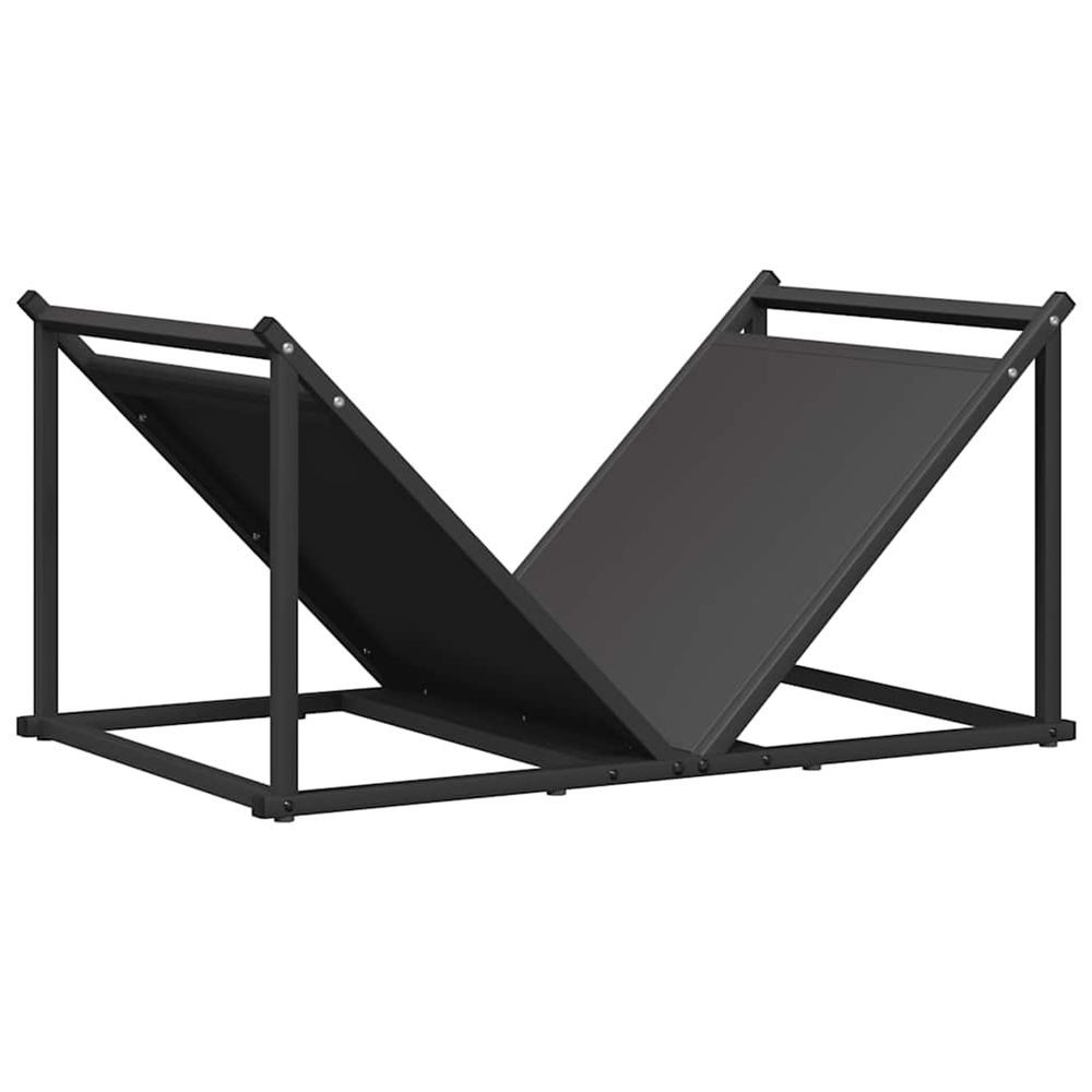 Portant de bois chauffage noir 70x43x34,5 cm