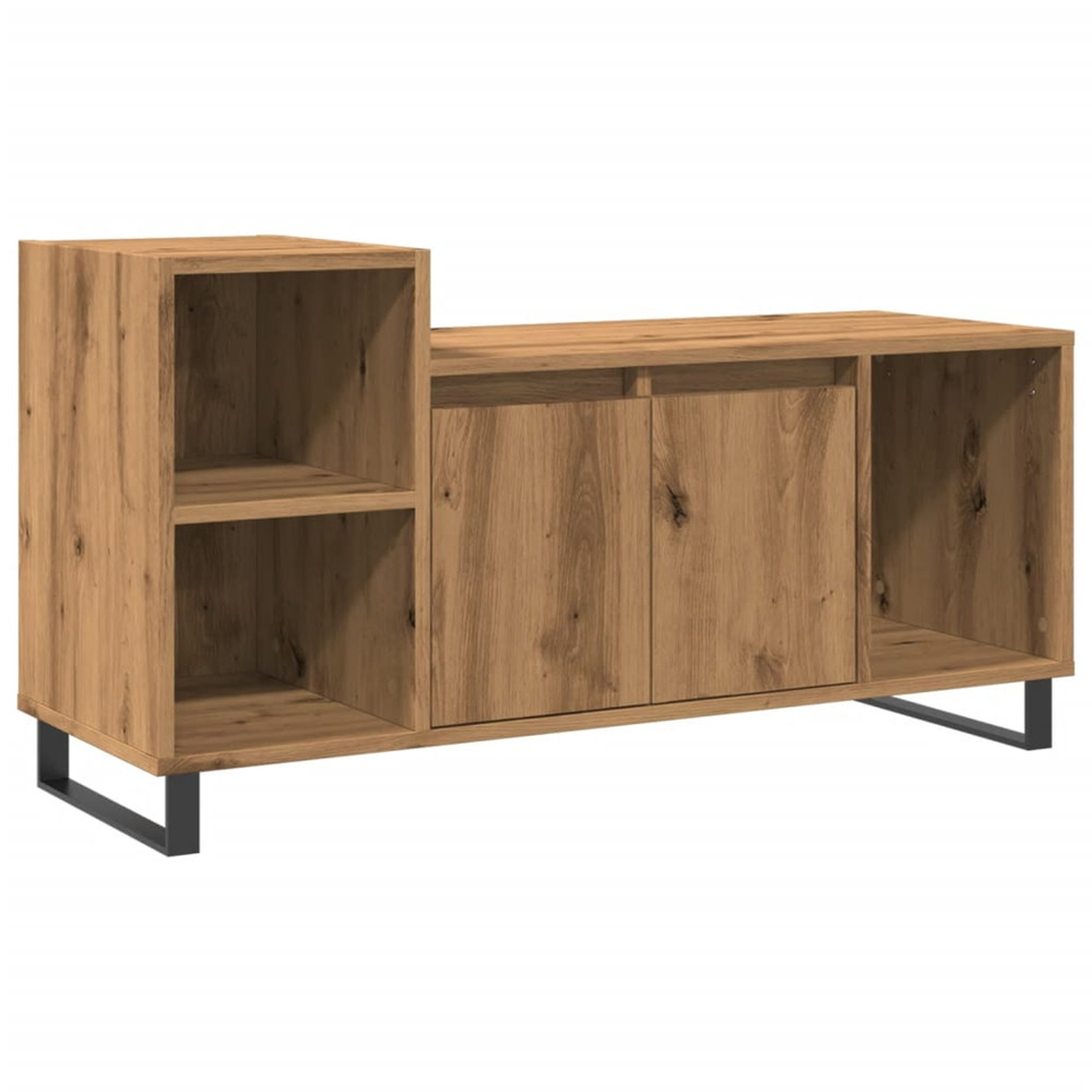 Meuble tv chêne artisanal 100x35x55 cm bois d'ingénierie