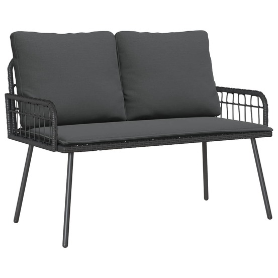 Banc de jardin avec coussin anthracite 114 x 64 x 90cm acier