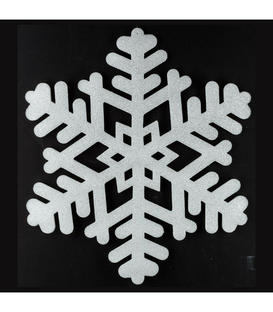 Suspension de noël grand flocon blanc pailleté d 60 cm