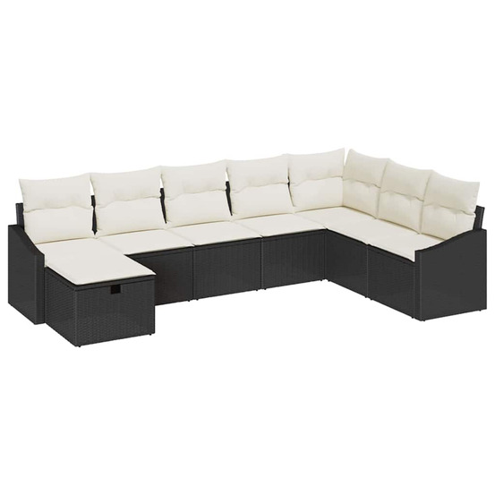 Ensemble de canapé de jardin 8 pcs noir 55 x 62 x 69 cm