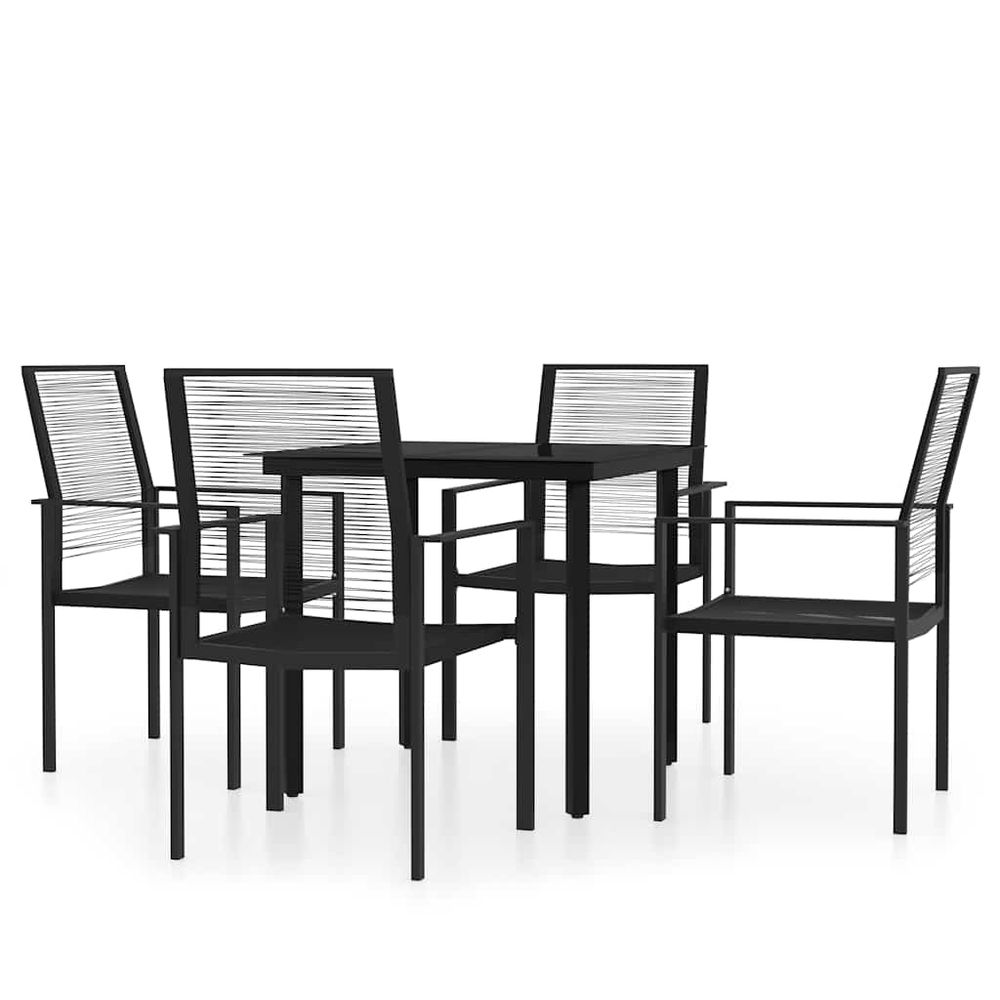 Ensemble à manger de jardin 5 pcs noir