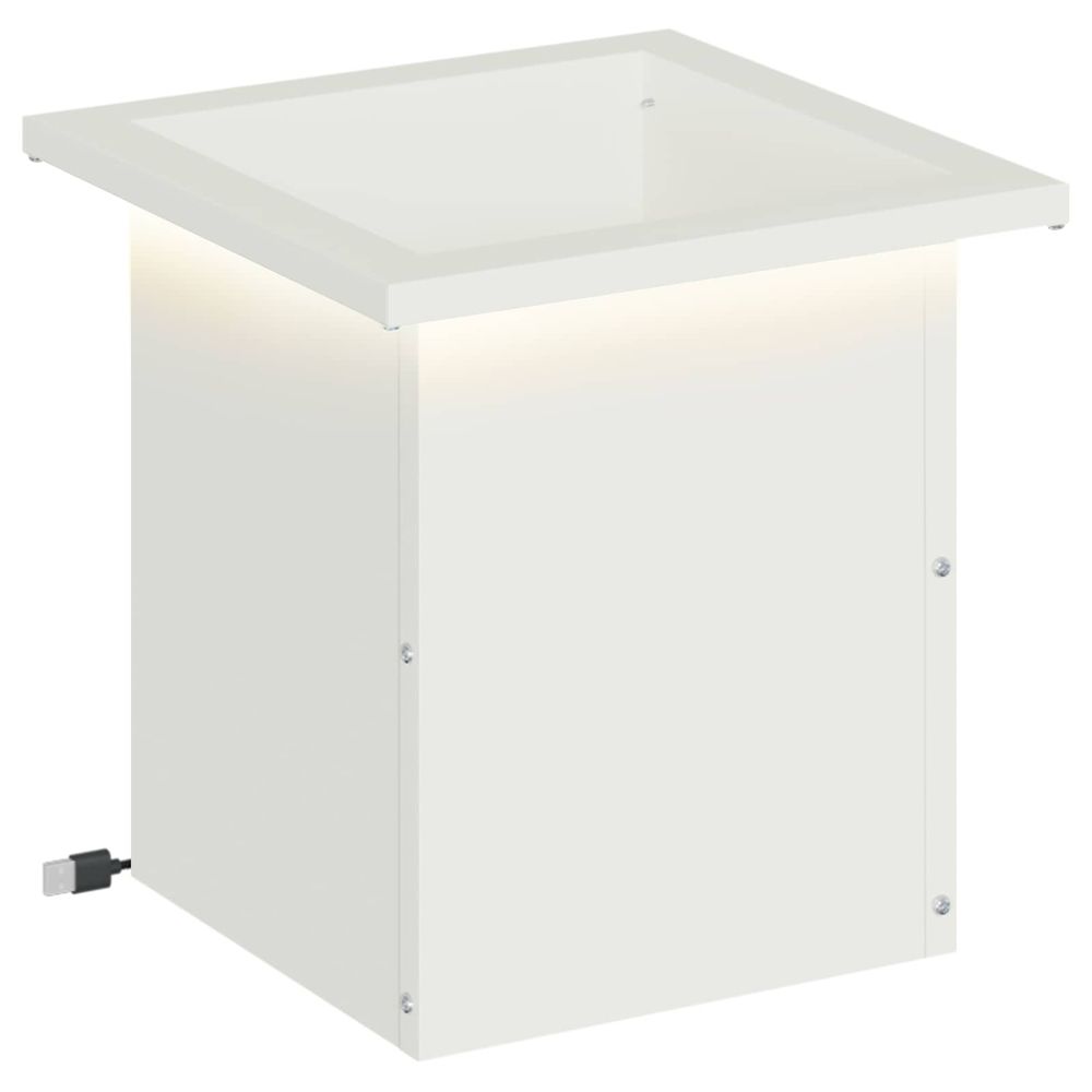 Jardinière d'extérieur de jardin avec led blanc 30 x 30 x 30 cm acier