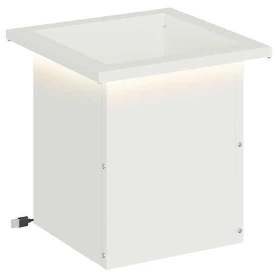 Jardinière d'extérieur de jardin avec led blanc 30 x 30 x 30 cm acier