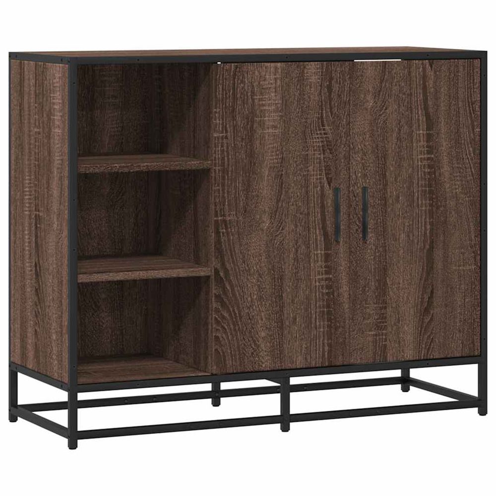 Buffet chêne marron 92x35x76 cm bois d'ingénierie