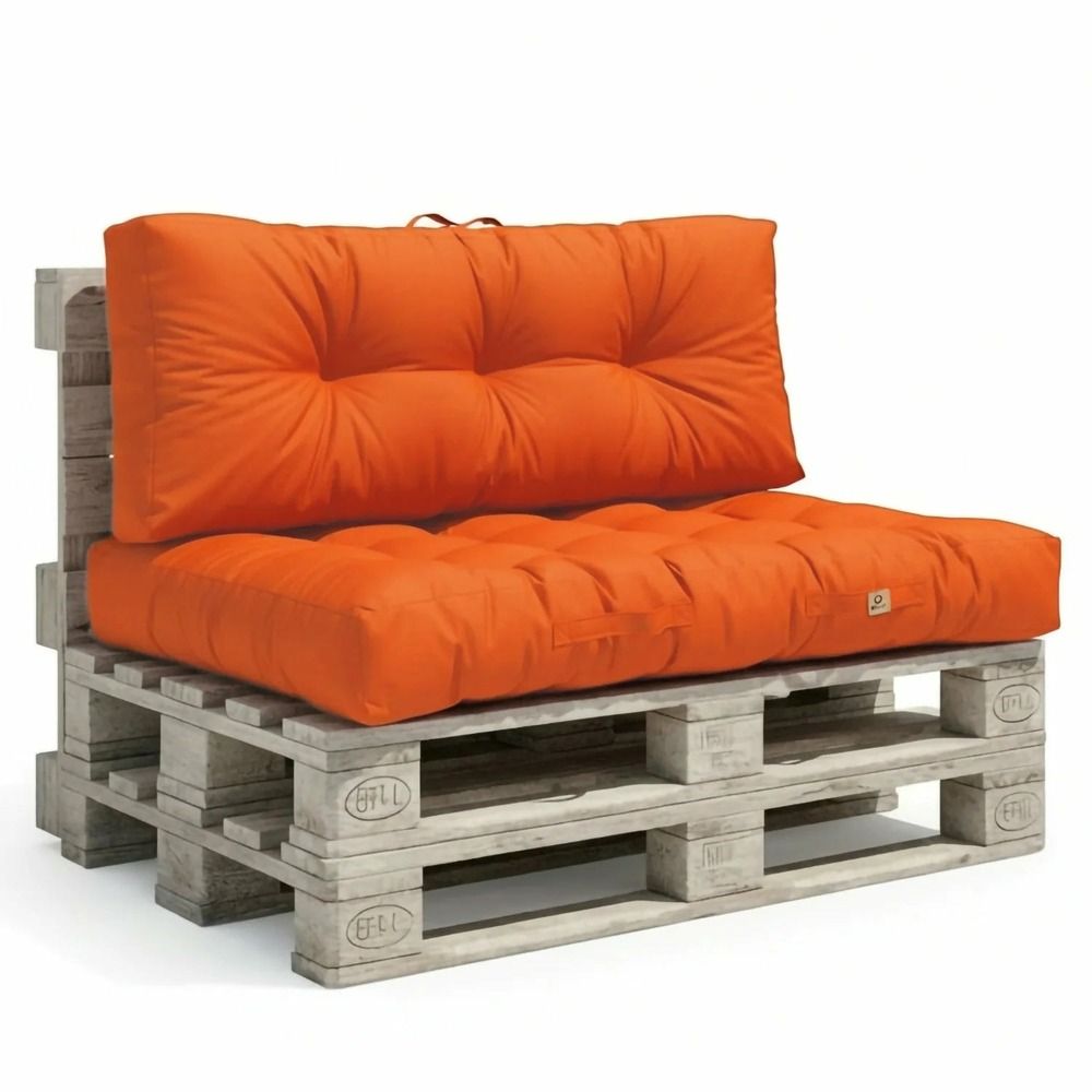 Coussins matelas pour palette 120x80x15 en polyester orange
