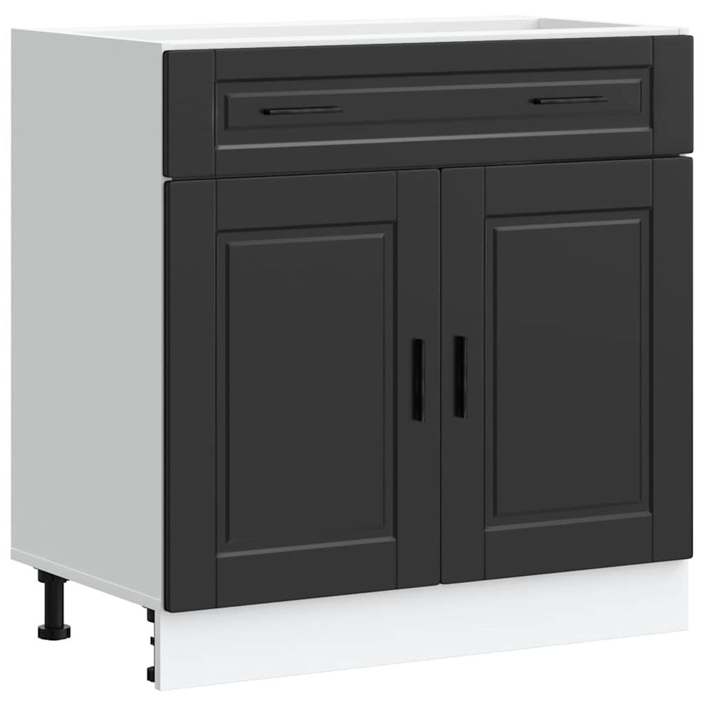Armoire de cuisine porto noir bois d'ingénierie