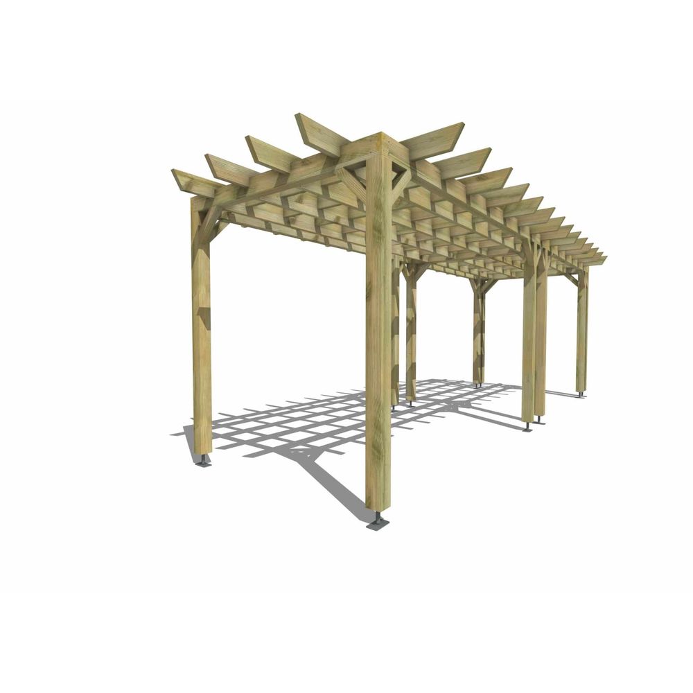 Pergola bois • 7m x 2m • indépendante • style retro • livraison comprise