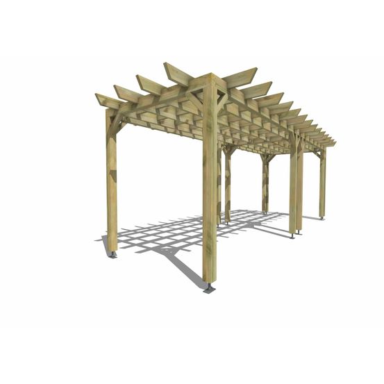 Pergola bois • 7m x 2m • indépendante • style retro • livraison comprise